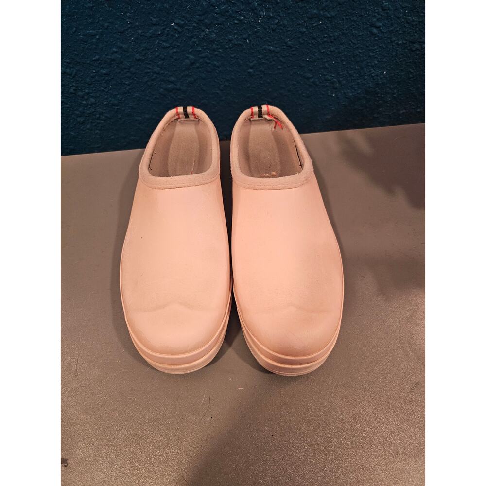 Hunter PLAY Clogs Women’s 8 Pink Waterproof Platform Slip On Mules Rubber - Picture 2 of 5